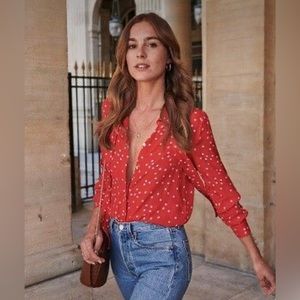 Sezane silk button up